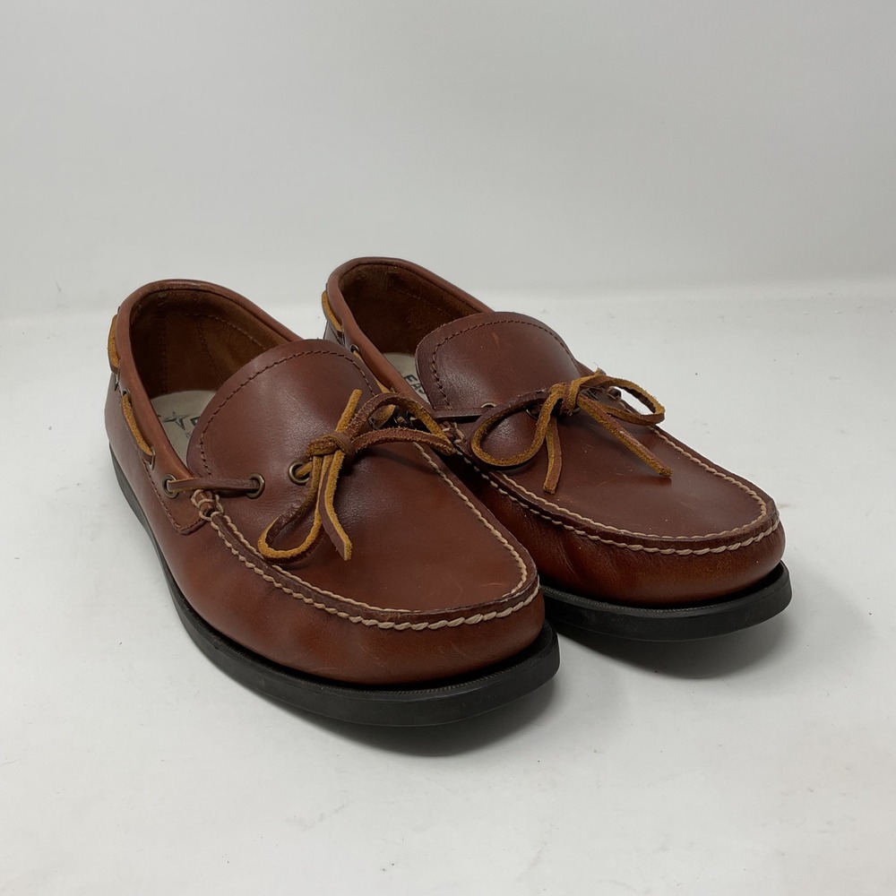Eastland Freeport Mens Brown Leather Boat Shoes Memory Foam Loafers 10.5 M